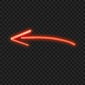 HD Curved Red Neon Arrow Pointing Left PNG