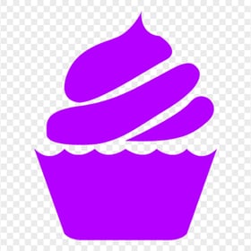 HD Purple Cupcake Silhouette Icon PNG