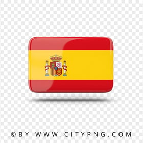 Glossy Banner Spain Flag Icon PNG