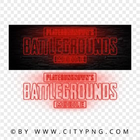 HD Player Unknown Battlegrounds Red Light Neon Logo PNG