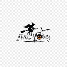 Happy Halloween Image Bat Pumpkin Witch Silhouette