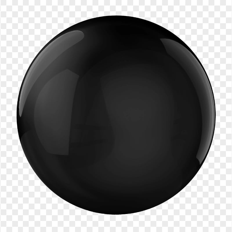 Download Black Glass Sphere Ball PNG