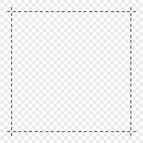 HD Black Dashed Line Square Frame PNG