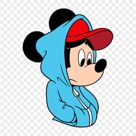 Cute Mickey Mouse Wearing Hoodie PNG