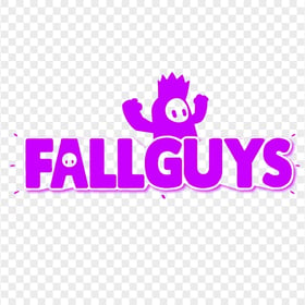 HD Fall Guys Purple Logo With Character PNG