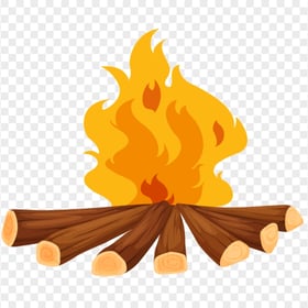 HD Bonfire Campfire Cartoon Illustration Logo Icon PNG