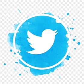 HD Twitter Watercolor Aesthetic Blue Icon PNG