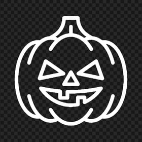 HD Outline White Jack O Lantern Pumpkin Silhouette Transparent Background