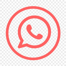 HD Flat Red Outline Whatsapp Wa Round Circle Logo Icon PNG