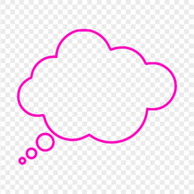 HD Pink Outline Thinking Speech Cloud PNG