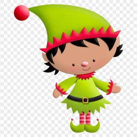 Christmas Clipart Girl Elf Character PNG Image