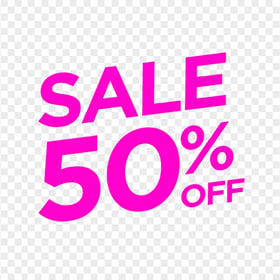 50% Off Sale Pink Logo Badge Sign