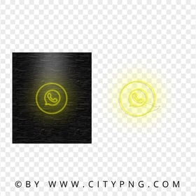 HD Whatsapp Line Art Yellow Neon Logo Icon PNG