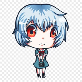 HD Rei Ayanami Manga Chibi Character PNG