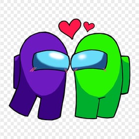 HD Among Us Purple Love Lime Characters Valentines Day PNG