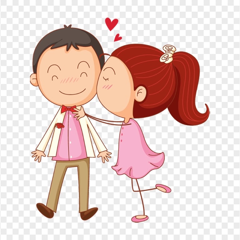 Cartoon Couple In Love Valentine's Day HD PNG