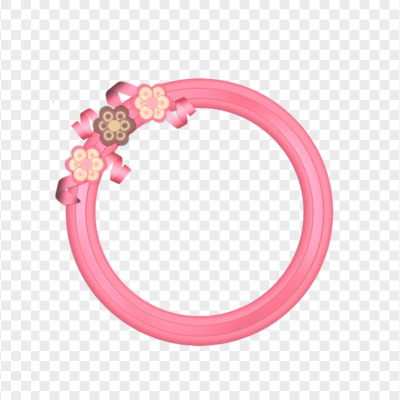 Pink Circle Floral Frame PNG Citypng