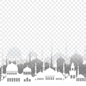 White Islamic Mosque Silhouette Ramadan Icon
