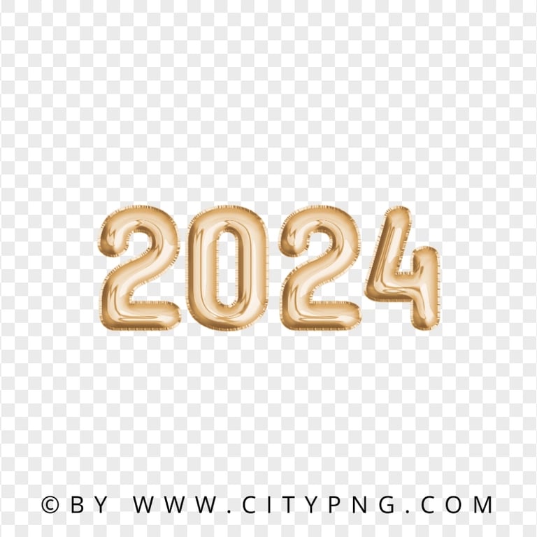 HD Yellow Gold 2024 Balloons PNG Citypng