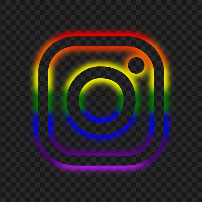 HD Instagram Rainbow Neon Logo Icon PNG