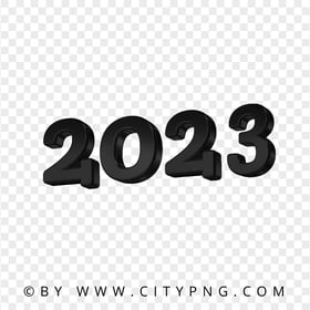 2023 New Year 3D Black Logo Text PNG Image