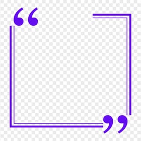 FREE Quote Square Vector Purple Frame PNG