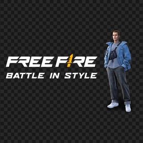 Justin Bieber FF Character With Free Fire Game Logo PNG