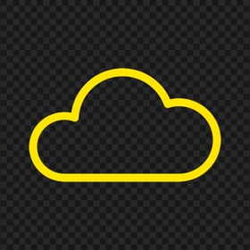 Yellow Outline Cloud Icon