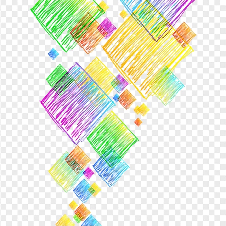 Download Colorful Square Scribble Abstract PNG