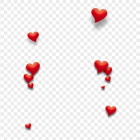 HD Floating Flying Red Hearts PNG