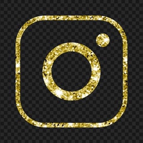 HD Aesthetic Gold Yellow Glitter Instagram IG Logo Icon PNG