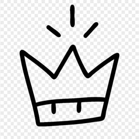 Black Drawing Doodle Crown PNG IMG