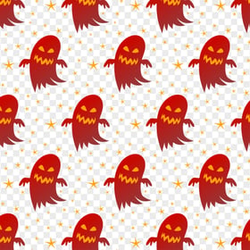 HD Red Halloween Cartoon Clipart Ghosts Pattern PNG