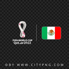 Mexico Flag With Fifa Qatar 2022 World Cup Logo PNG