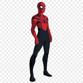 HD Black Spider Man Standing Character Cartoon PNG