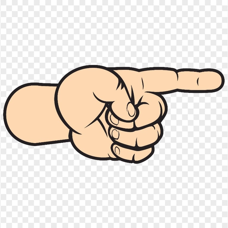 HD Right Cartoon Hand Finger Direction Arrow To Right PNG