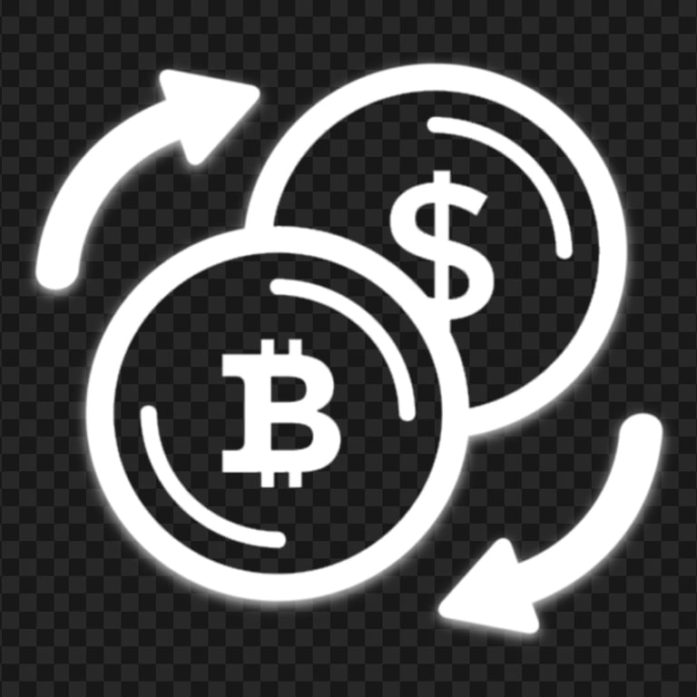 White Bitcoin To USD Converter Icon PNG