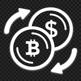 White Bitcoin To USD Converter Icon PNG