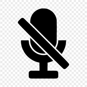 Voice OFF No Microphone Black Icon PNG Image