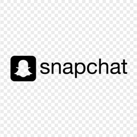 HD Snapchat Official Logo Text With Ghost Icon Black Version PNG Image