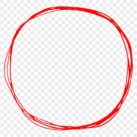 Doodle Pencil Sketch Drawing Red Circle PNG