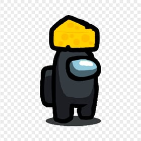 HD Cheese Hat Black Among Us Character PNG