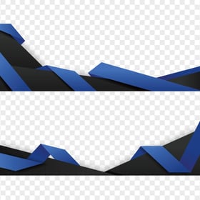 Blue And Black Graphic Origami Two Borders HD PNG