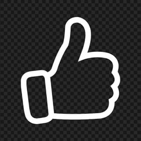 White Thumbs Up Like Icon FREE PNG