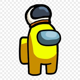 HD Yellow Among Us Crewmate Character With Astronaut Helmet PNG