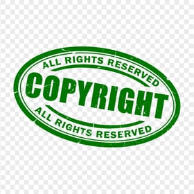 Copyright All Rights Reserved Green Stamp Image PNG