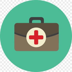 Flat Green Round First Aid Bag Computer Icon