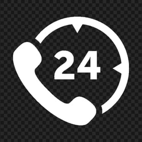 HD Call Customer Service Support 24/7 White Icon Transparent PNG