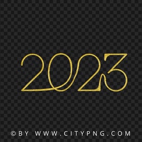 Golden Elegant Glitter 2023 Design PNG Image