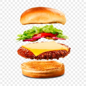 Cheeseburger Sandwich Layers PNG Image